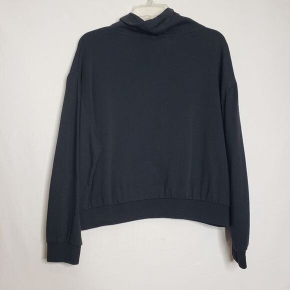 PINK Victoria's Secret Black Funnel Neck Pullover Sweatshirt Women's Size Small - Picture 5 of 8